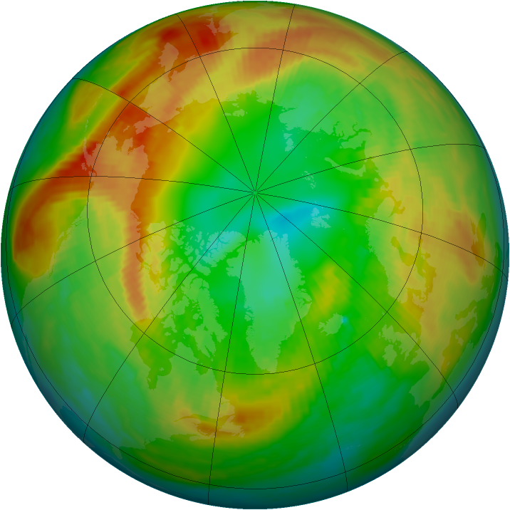 Arctic ozone map for 22 February 2000